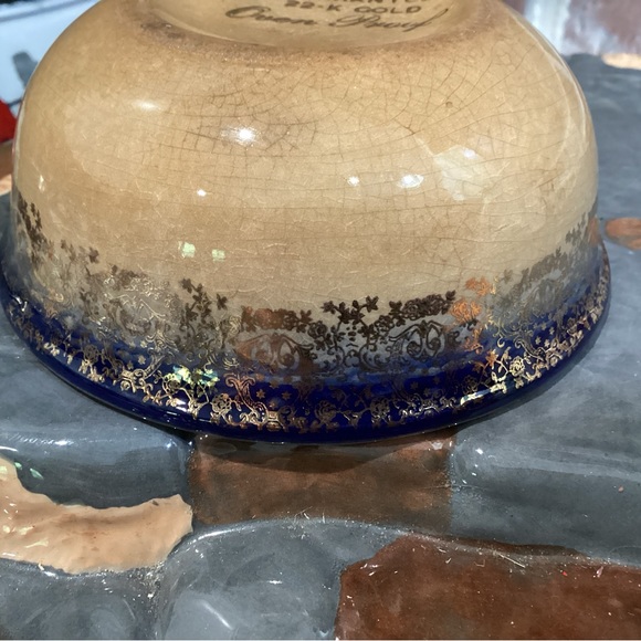 Vintage - 22-K GOLD Etching - Ceramic Crafted - Oven Proof - Rustic - Rare - Picture 8 of 13